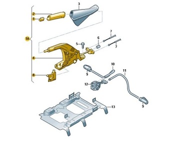РЫЧАГ РУЧНОГО ТОРМОЗА SKODA OCTAVIA III 3 - ОРИГИНАЛ 5E0711301C XWI