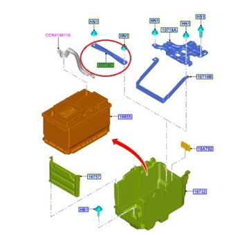 ЗАЖИМ АККУМУЛЯТОРА FIESTA 08- ECOSPORT 13- B-MAX 12 1003750 _ 96FB-10718-BC