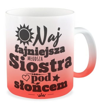 Kubek czerwony najfajniejsza młodsza SIOSTRA