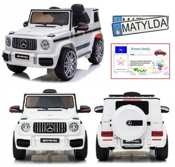 AUTO SAMOCHÓD NA AKUMULATOR MERCEDES G63 AMG SKÓRA + PRAWO JAZDY + TABLICE