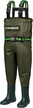 Вейдерсы DaddyGoFish, мужские водонепроницаемые брюки для рыбалки, зеленые, размер 8