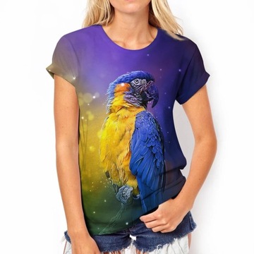 Fashion T-shirts For Women Gradient Parrot Tops Te