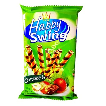 FLIS HAPPY SWING RURKI WAFLOWE Z KREMEM ORZECHOWYM 150g