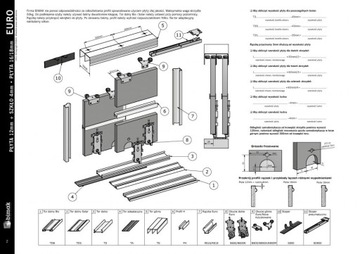 Okucia do drzwi przesuwnych Euro 18 2,5M/2D H1,75M