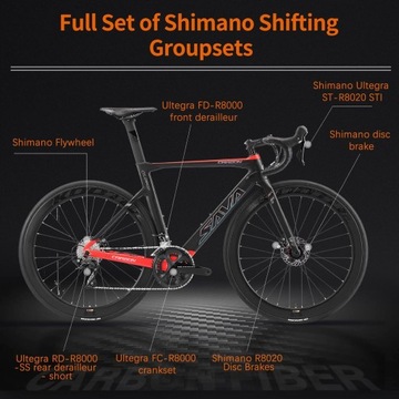 Шоссейный велосипед SAVA Road Runner 1 Carbon с гидравликой Shimano ULTEGRA R8020