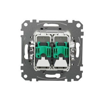 Компьютерная розетка Sedna Design 2x RJ45 серебристая