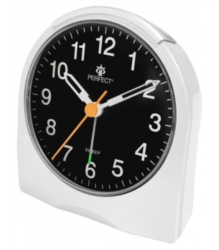 BUDZIK KWARCOWY PERFECT PŁYNĄCY SNOOZE 889 BIAŁY