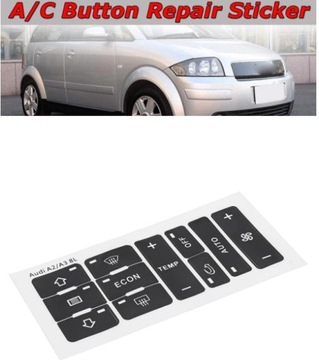 NAKLEJKI NAPRAWA KLAWISZY PRZYCISKI AUDI A2/ A3 8L