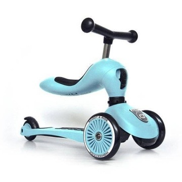 SCOOTANDRIDE BlueBerry ZESTAW HULAJNOGA Jeździk 2w1 + KASK z LED XXS do S 1