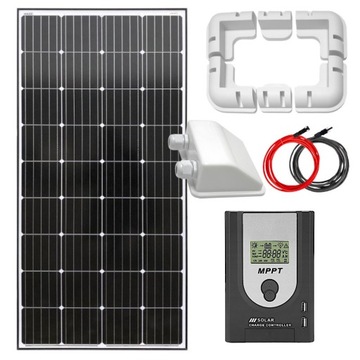 ZESTAW SOLARNY MONO KAMPER 200W + REGULATOR MPPT