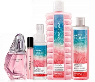 AVON na Dzień Matki 5w1 Duży Zestaw Prezentowy Perceive Silk i Pink Sands