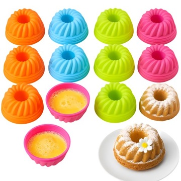 FOREMKI SILIKONOWE DO MUFFINEK BABECZEK FORMA DO PIECZENIA ZESTAW 12 szt