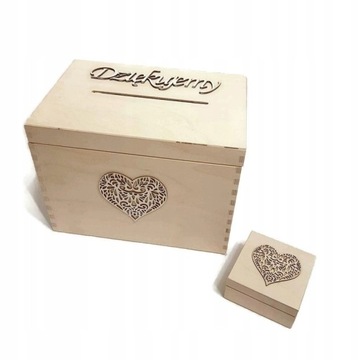 НАБОР КОРОБКИ ДЛЯ КОНВЕРТОВ + ДЛЯ ОБРУЧАЛЬНЫХ КОЛЬЦ NATU