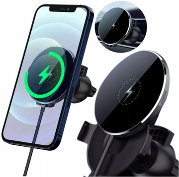UCHWYT SAMOCHODOWY MAGSAFE DO IPHONE X 11 12 13 14 PRO 15 SZYBKIE ŁADOWANIE