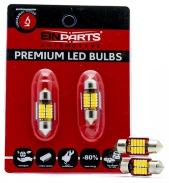 EinParts LED CIEPŁY BIAŁY C5W 31mm 5000K 2szt.
