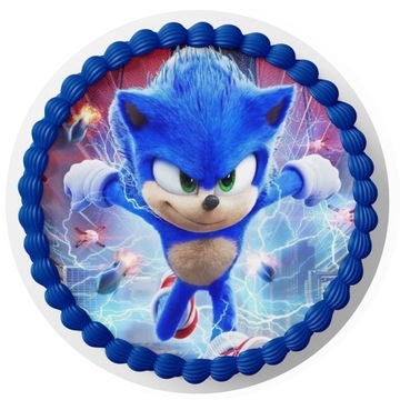 Opłatek na tort SONIC urodziny GRATIS imię tekst