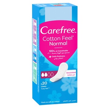 CAREFREE Cotton Feel Normal wkładki higieniczne nieperfumowane 20szt
