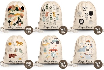 ХЛОПОК Сумка Рюкзак для детского сада Школа Детская для обуви + ИМЯ РЕБЕНКА