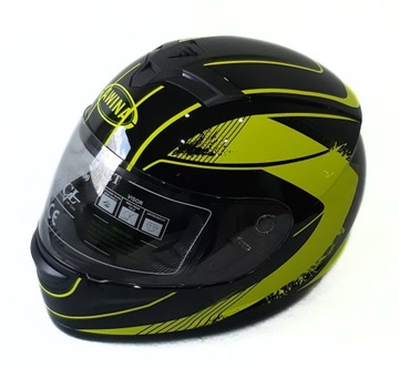 KASK INTERGALNY MOTOCYKLOWY SKUTER ROZMIAR S 55-56cm CZARNO-ŻÓŁTY
