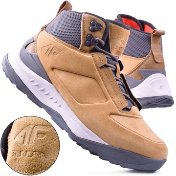 Buty Trekkingowe WODOODPORNE Zimowe Męskie 4F Tundra -83 SKÓRZANE r.43