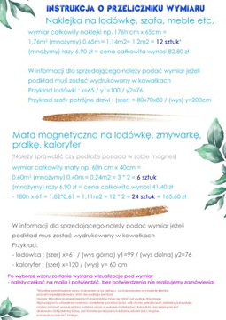 Naklejka Okleina na lodówkę lub Mata magnetyczna lub meble na wymiar