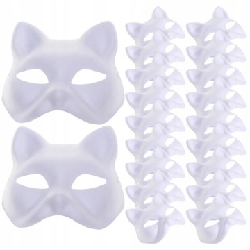 DIY Cat Masks Puste ręcznie rysowane Zrób 20 szt