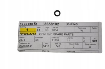 VOLVO V70 XC70 XC90 oring pompy vacum 2,0D 2,4D OE