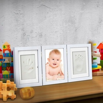 RAMKA Z GLINĄ ODCISK RĄCZKI STÓPKI BOBASA PREZENT