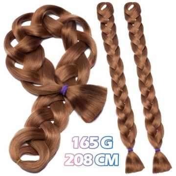 208CM 165G Włosy Syntetyczne Kolorowe Jumbo Warkoczyki #30 Lekki purpurowy