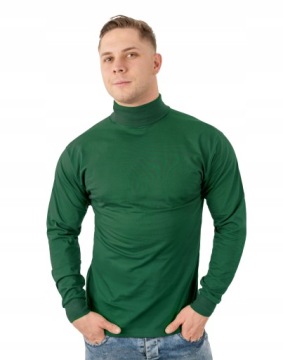 Elegancki Sweter Golf Męski Golfy WXM 5XL zielony