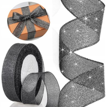 WSTĄŻKA BROKATOWA TASIEMKA POŁYSKUJĄCA NIĆ DO DEKORACJI 40mm x 23m