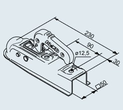 AL-KO AK7 ШАРОВАЯ СЦЕПКА КВАДРАТНЫЙ ПРОФИЛЬ 50мм 750КГ