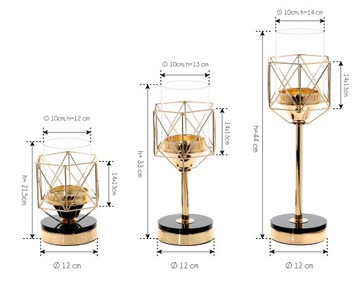 Подсвечник Glamour Lantern Chrome Gold кристалл