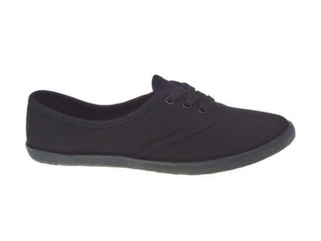 Tenisówki wykrojone sznurowane Black r.36