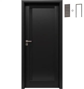 Zestaw drzwi i ośc. regulowanej Invado Aversa 2 Laminolack Czarny Mat 80L