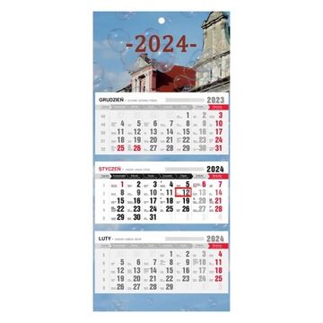 Kalendarz trójdzielny ścienny miasto 2024
