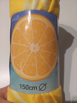 Ręcznik Plażowy 150 cm Okrągły Cytryna