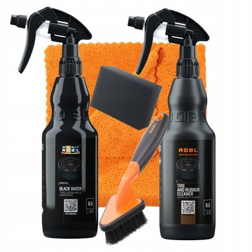 ADBL Tire Rubber + black water + szczotka - SET!