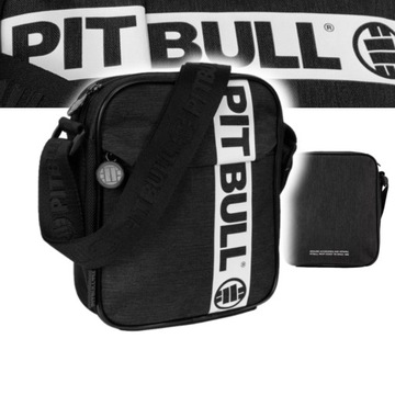 PITBULL WEST COAST MĘSKA TORBA NA RAMIĘ HILLTOP 2 CZARNA/BIAŁA UNIWERSALNA
