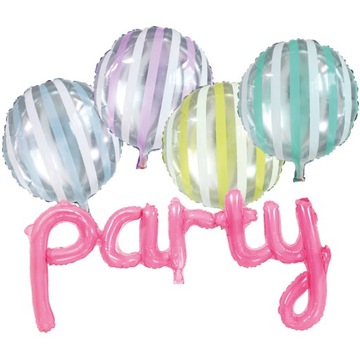 Zestaw 5 x balon 45 cm foliowy powietrze hel kolor