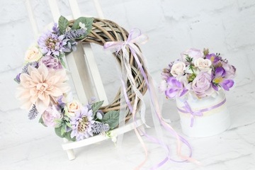 Весенний венок, украшение на дверь, украшение ФИОЛЕТОВЫЙ