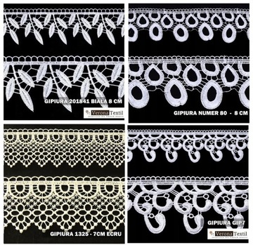 ЛЕНТА ДЛЯ КРУЖЕВНЫХ ШТОР ГИПУРА 3,90 зл., МНОГО УЗОРОВ