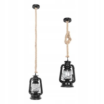 LAMPA LATARNIA NAFTOWA LED E27 WISZĄCA RETRO