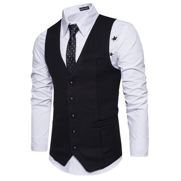 New Slim fitting Man Suit Vest Men's Woolen Vest C