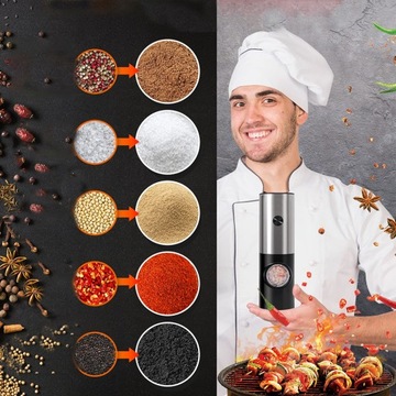 ЭЛЕКТРИЧЕСКАЯ МЕЛЬНИЦА ДЛЯ СОЛИ И ПЕРЦА LED USB 25W