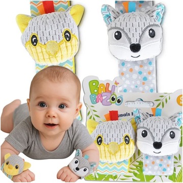 2x полосы 3D Rattles Sensory Toy Контрастируют для младенцев 3M+