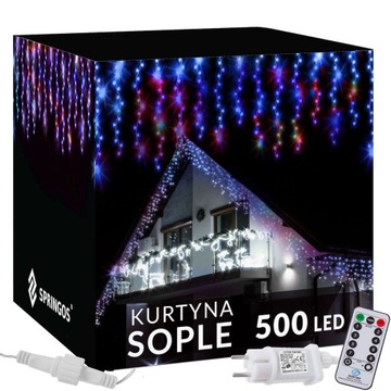 SOPLE 500 LED LAMPKI ZEWNĘTRZNE 22,5m PILOT FLASH GIRLANDA ŚWIETLNA KURTYNA