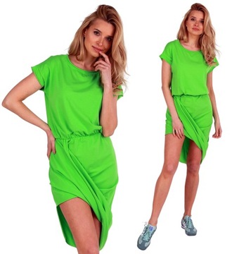 Seksowna Letnia Sukienka damska Cotton Limonka
