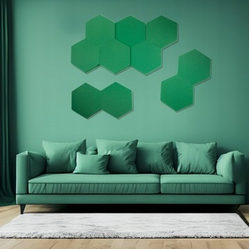 Пенопласт шестигранный профилированный, темно-зеленый, 3см, гладкий, мягкий, для детской комнаты.