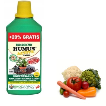 HUMUS ACTIVE PAPKA nawóz ekologiczny uniwersalny 1,0l + 20 % gratis